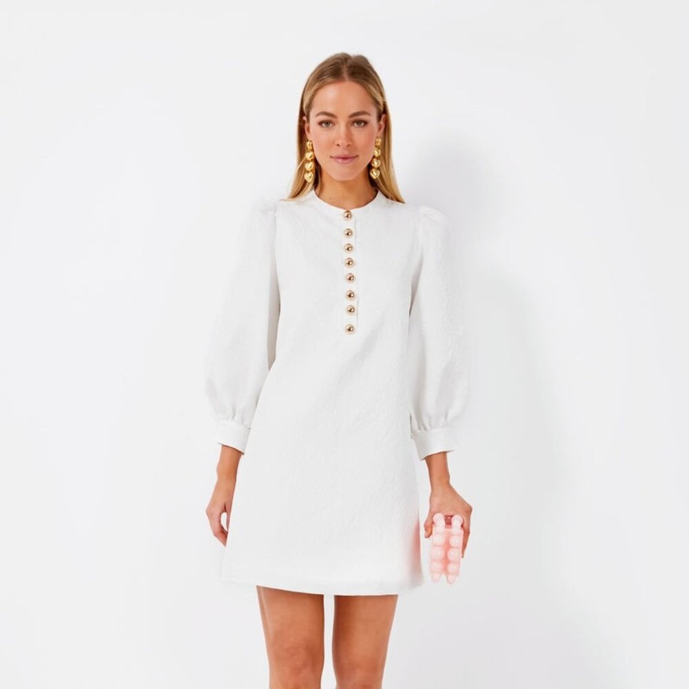 Pomander Place Samantha Mini Dress in White Jacquard Size Small NWT